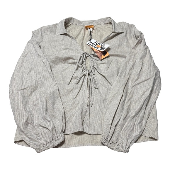Future Collective Gray Women's Blouse - Picture 1 of 4